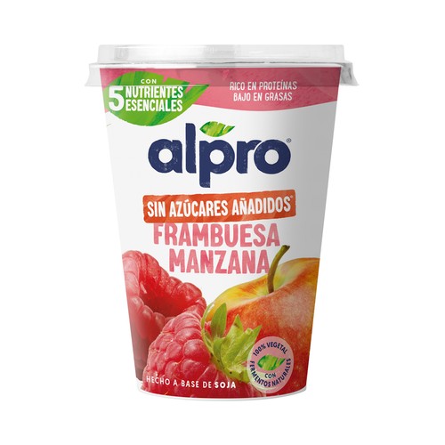 ALPRO Especialidad 100% vegetal de soja con frambuesa y manzana 400 g
