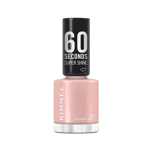 RIMMEL 60 Second super shine tono 109 Evening sand Esmalte de uñas de secado rápido.