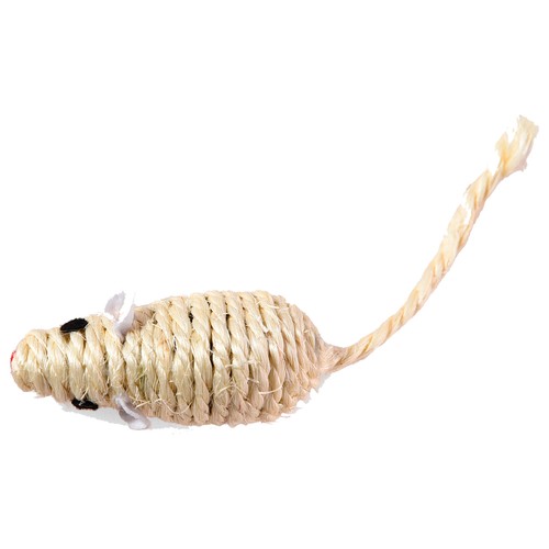 PRODUCTO ALCAMPO Juguete para gato, ratos de cuerda sisal de 6.3 cm.