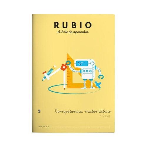 Competencia de matemáticas 5, RUBIO L. Género: Infantil, activifdad. Edad: 10 años, editorial: Rubio.