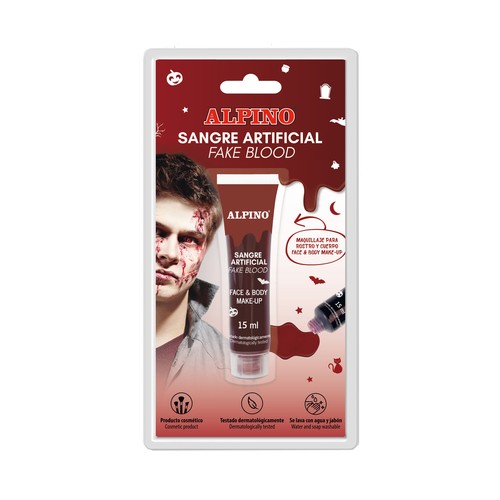 Blíster cosmético, sangre artificial para Halloween. ALPINO