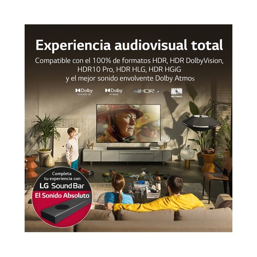 Televisión 139 cm (55") OLED LG 55A26 4K, HDR 10 PRO, SMART TV, WIFI, BLUETOOTH, TDT T2, USB reproductor y grabador, 3HDMI, 50HZ.