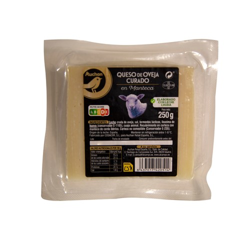 PRODUCTO ALCAMPO Collection Queso de oveja curado en manteca 250 g.