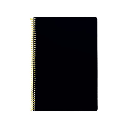 Cuaderno A4 80 hojas, con tapa de polipropileno, color negro 90 g. AUCHAN.