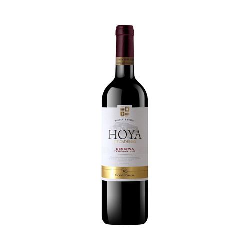 HOYA DE CADENAS  Vino tinto reserva con D.O. Utiel - Requena HOYA DE CADENAS botella de 75 cl.