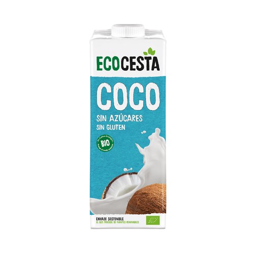Bebida de coco,0 % azúcar ecológica ECOCESTA 1 l.