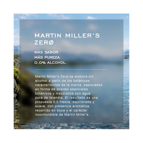 MARTIN MILLER´S Zero % Ginebra islandesa sin alcohol (0.0%) botella 70 cl.