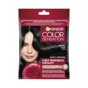 GARNIER Color sensation tono 1.0 negro Coloración retocadora de raices sin amoniaco.
