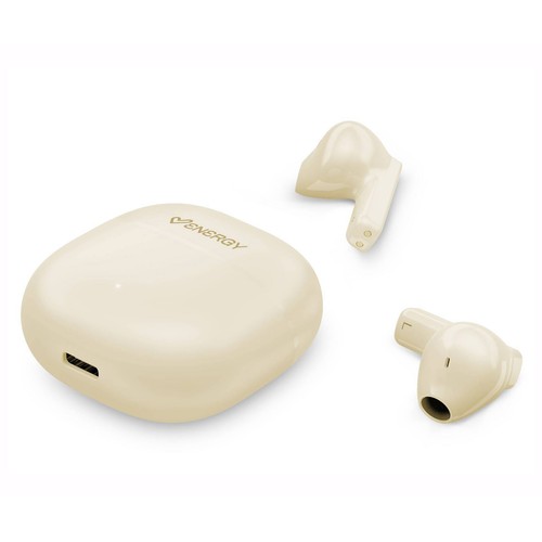 Auriculares Inalámbricos Bluetooth ENERGY SISTEM Streetmusic cream, con estuche de carga, 20h autonomía