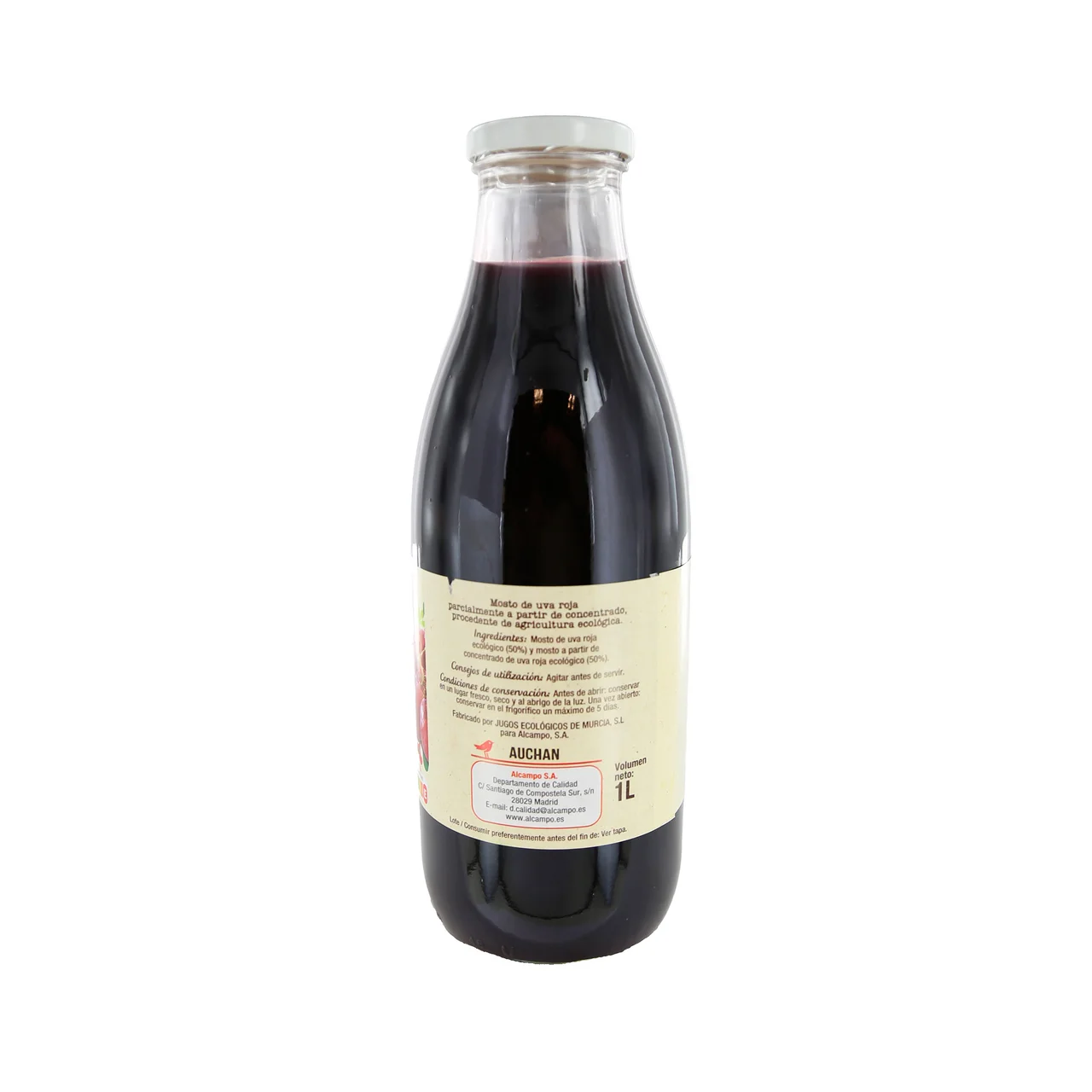 PRODUCTO ALCAMPO Bio Zumo de uva roja procedente de agricultura ecológica bote 1 l.