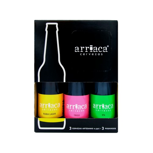 Cervezas estuche degustación ARRIACA pack 3 uds. x 33 cl