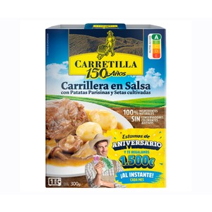 Imagen de CARRETILLA Carrilleras en salsa, con patatas Parisinas y setas cultivadas 300 g.
