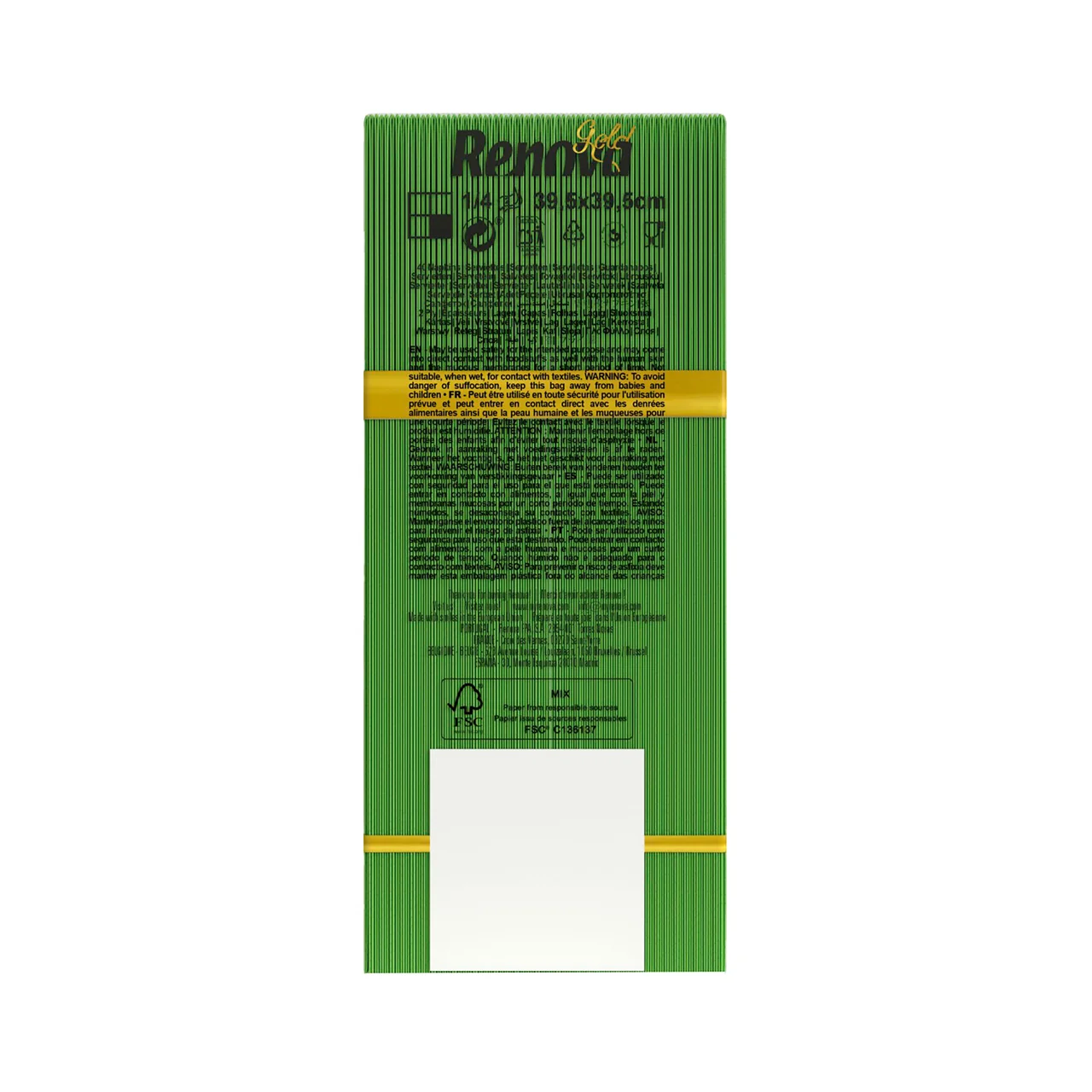 RENOVA Servilletas color verde RENOVA GOLD 40 uds.