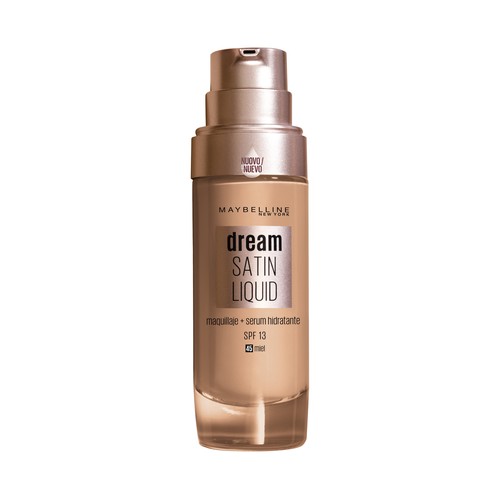 MAYBELLINE Dream satin liquid tono 045 Miel Base de maquillaje con sérum hidratante.