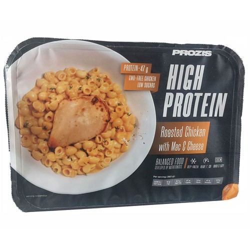 PROZIS Pechuga de pollo asada con macarrones con queso high protein 360 g.