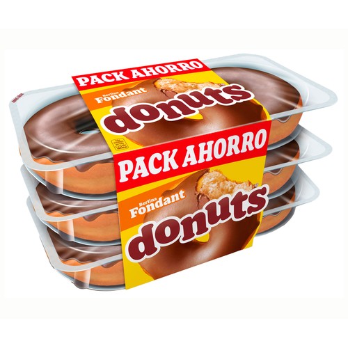 DONUTS Rosquillas de chocolate fondant 6 uds x 342 g. 