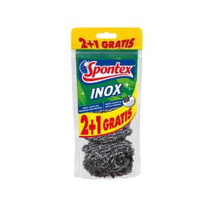 Spontex Estropajos de Acero Inoxidable Spontex Inox 2 + 1 Uds.