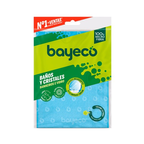 BAYECO Bayeta de microfibra 100%, para baños y cristales
