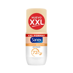 SANEX Dermo+ sensitive Desodorante roll on para mujer, antitranspirante hasta 72 horas 90 ml.