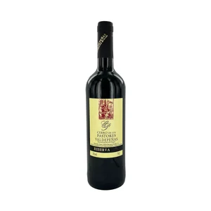 CERRO DE LOS PASTORES  Vino tinto reserva con D.O. Valdepeñas botella 75 cl.