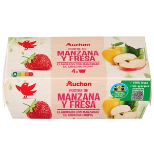 Imagen de ALCAMPO CULTIVAMOS LO BUENO Compota de manzana y fresa pack 4 uds. x100 g.