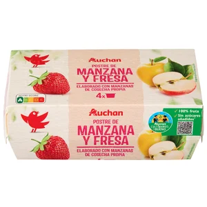 ALCAMPO CULTIVAMOS LO BUENO Compota de manzana y fresa pack 4 uds. x100 g.