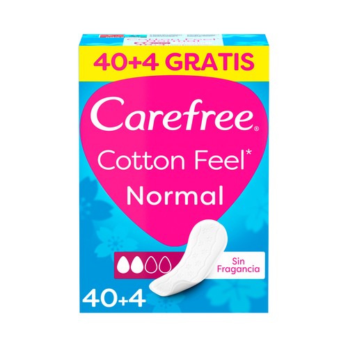 CAREFREE Cotton feel Protege slip transpirables sin fragancia 40 uds.