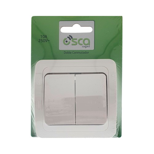 Conmutador doble blanco, serie Venus. OSCA CONNECT