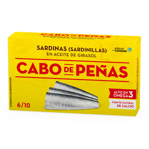 Imagen de Sardinillas en aceite de girasol CABO DE PEÑAS lata de 60 g.