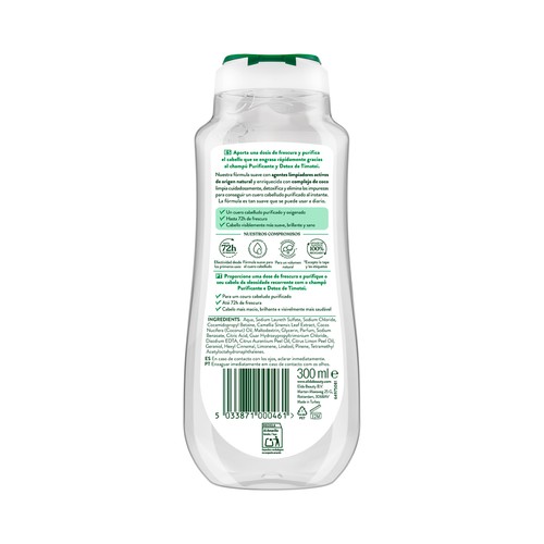 TIMOTEI Champú purificante y detox para cabellos que se engrasan rápidamente 300 ml.