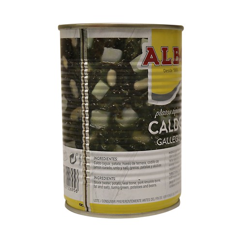 ALBO Caldo gallego con grelos, patata y alubias 420 g.