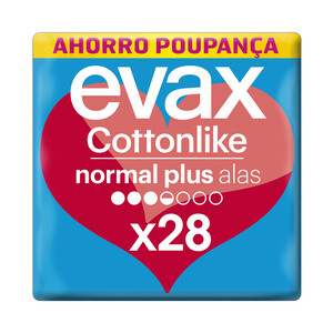 EVAX Compresas normal plus con alas EVAX Cottonlike 28 uds.