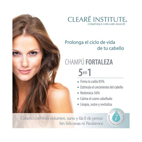 CLEARÉ INSTITUTE Champú fortificante con extracto de guisante orgánico y Creatina CLEARÉ INSTITUTE 400 ml.