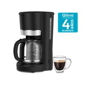 Imagen de Cafetera de goteo QILIVE Q.5226, 10-12 tazas, capacidad 1,5L, filtro removible antigoteo, jarra de cristal.