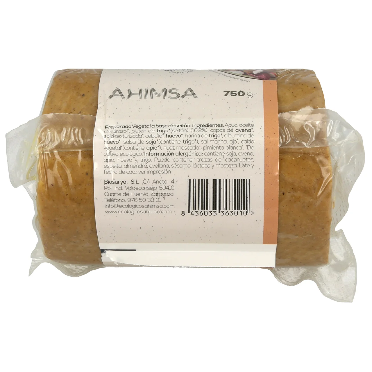 AHIMSA Filete seitán familiar ecológico AHIMSA 750 g.