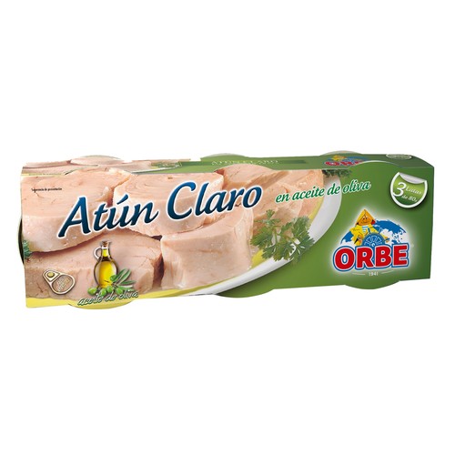 ORBE Atún claro en aceite de oliva pack 3 uds. x 80 g.