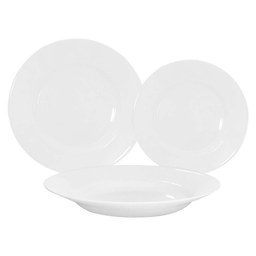 Vajilla 18 piezas LUMINARC EVERYDAY vidrio opal, color blanco.