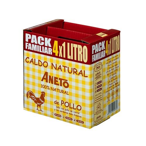 ANETO Caldo de pollo 4 uds. 1 l.
