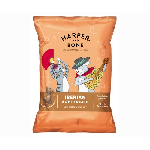 HARPER&BONE Snacks para perros y gatos de pollo y pavo 90 gr.