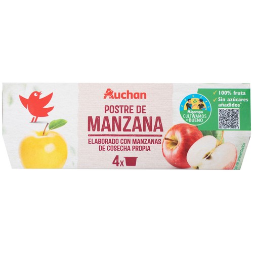 ALCAMPO CULTIVAMOS LO BUENO Compota de manzana pack 4 uds. x 100 g.