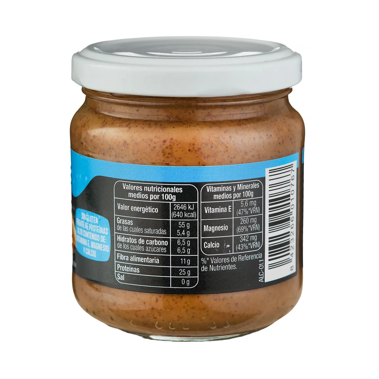 PRODUCTO ALCAMPO Crema de almendra con piel, sin gluten 180 g.