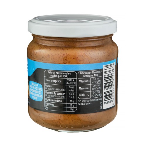 PRODUCTO ALCAMPO Crema de almendra con piel, sin gluten 180 g.