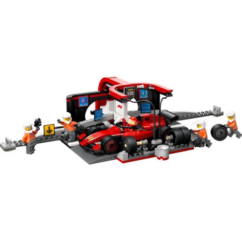 LEGO City Parada en boxes F1 y equipo Ferrari.