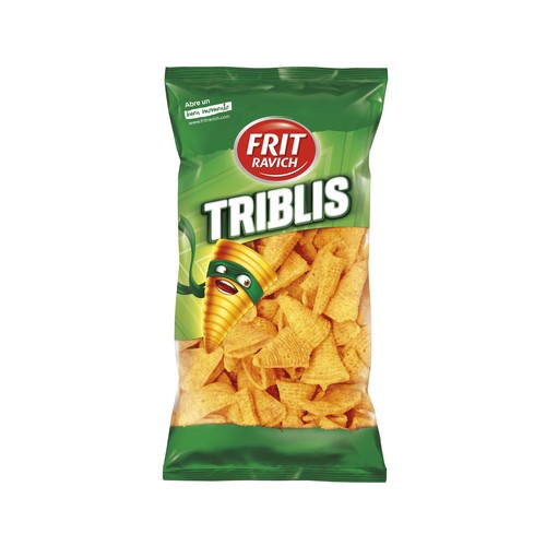 FRIT RAVICH Snack de conos de maíz con sabor a bacon y queso bolsa de 110 g.
