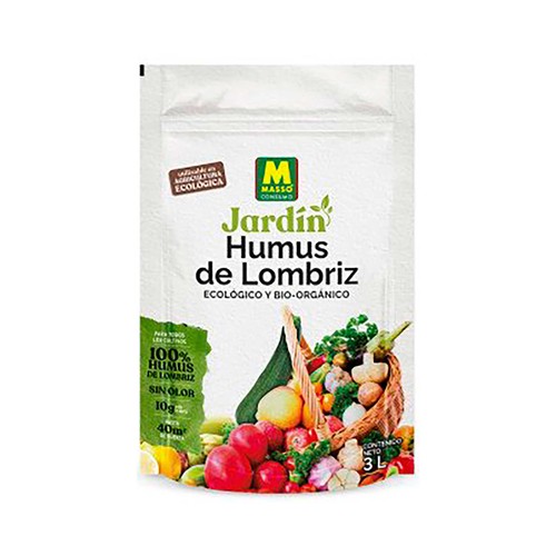 Abono humus 100% de lombriz eco, sin olor. 3L MASSÓ