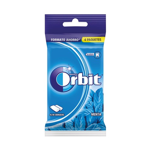 ORBIT Chicles sabor a peppermint paquete 4 barritas. 56 g.