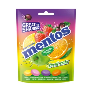 MENTOS Bolsa de caramelos masticables mix frutas con zumo de frutas 160 g.