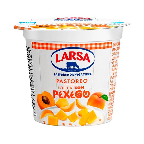 LARSA Yogur natural con melocotón 125 g.