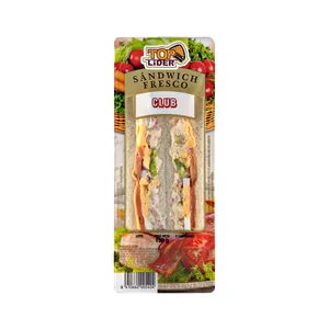 TOP LIDER Sandwich de pan blanco con mahonesa, pollo asado y queso TOP LIDER 190 g.