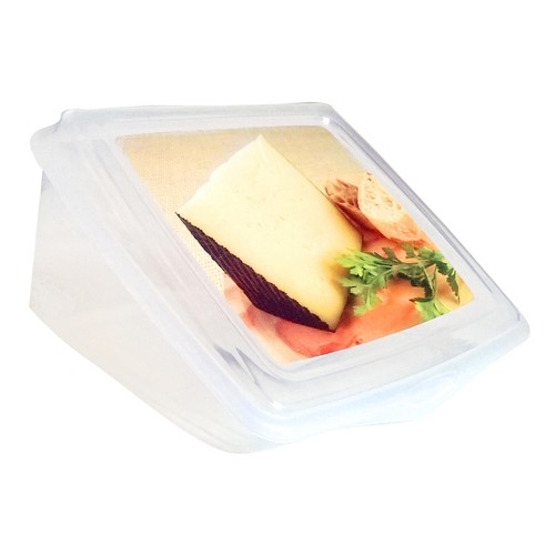 Recipiente hermético para queso, medidas: 13x13.5x7.5 centímetros A FUEGO LENTO.